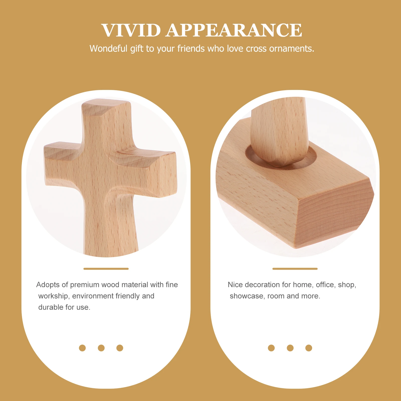 

Solid Wood Cross Ornaments Wooden Cross For Decor Home Office Shop Display Religious Gift Decoration Party Holiday Craft Supply