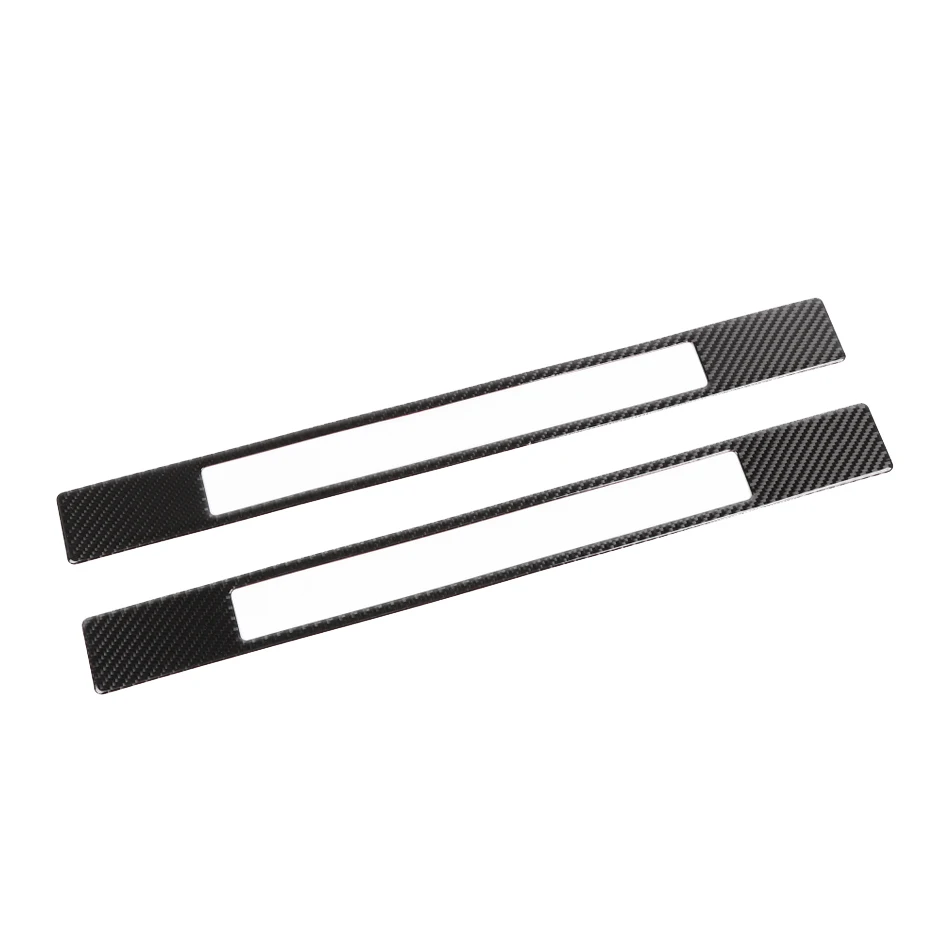 Fibra De Carbono Porta Sill Scuff Placa Guarda, Adesivo Guarnição para Ford Mustang 2015-2019