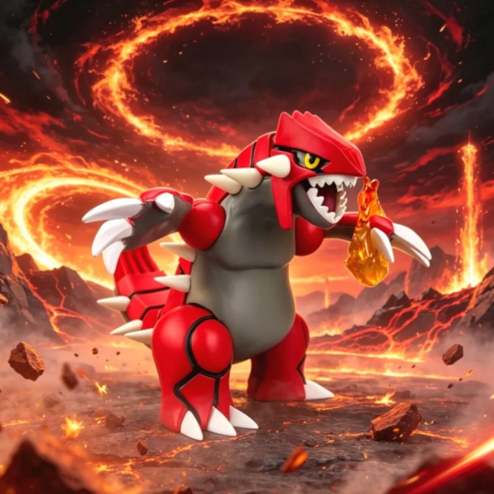 13cm/5,12 Zoll Anime-Figur Groudon Pokemon Actionfiguren PVC-Statue Desktop-Ornament Sammlermodell Spielzeug Geschenke
