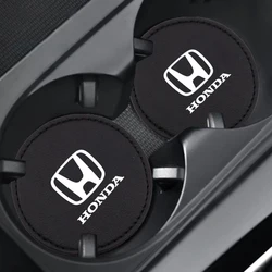 2PC Car Coaster Water Cup Slot Non-Slip Pad For Honda Civic Accord Fit CRV Jazz Odyssey Prelude Insight Legend Stream HRV Pass