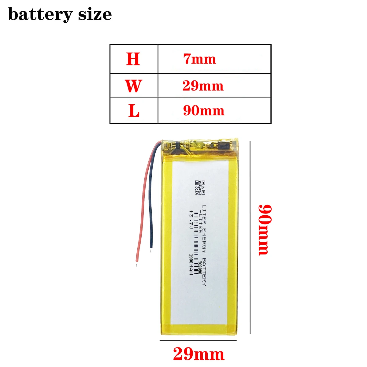 702990 3.7V 1900MAH 703090 Polymer Lithium Li-Po Rechargeable Battery For GPS DVD E-book Tablet PC mobile phone power bank