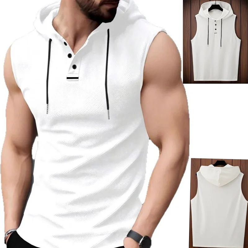 

Men's Clothing Sleeveless Hooded Vest Summer Sports & Leisure Tank Tops 2025
