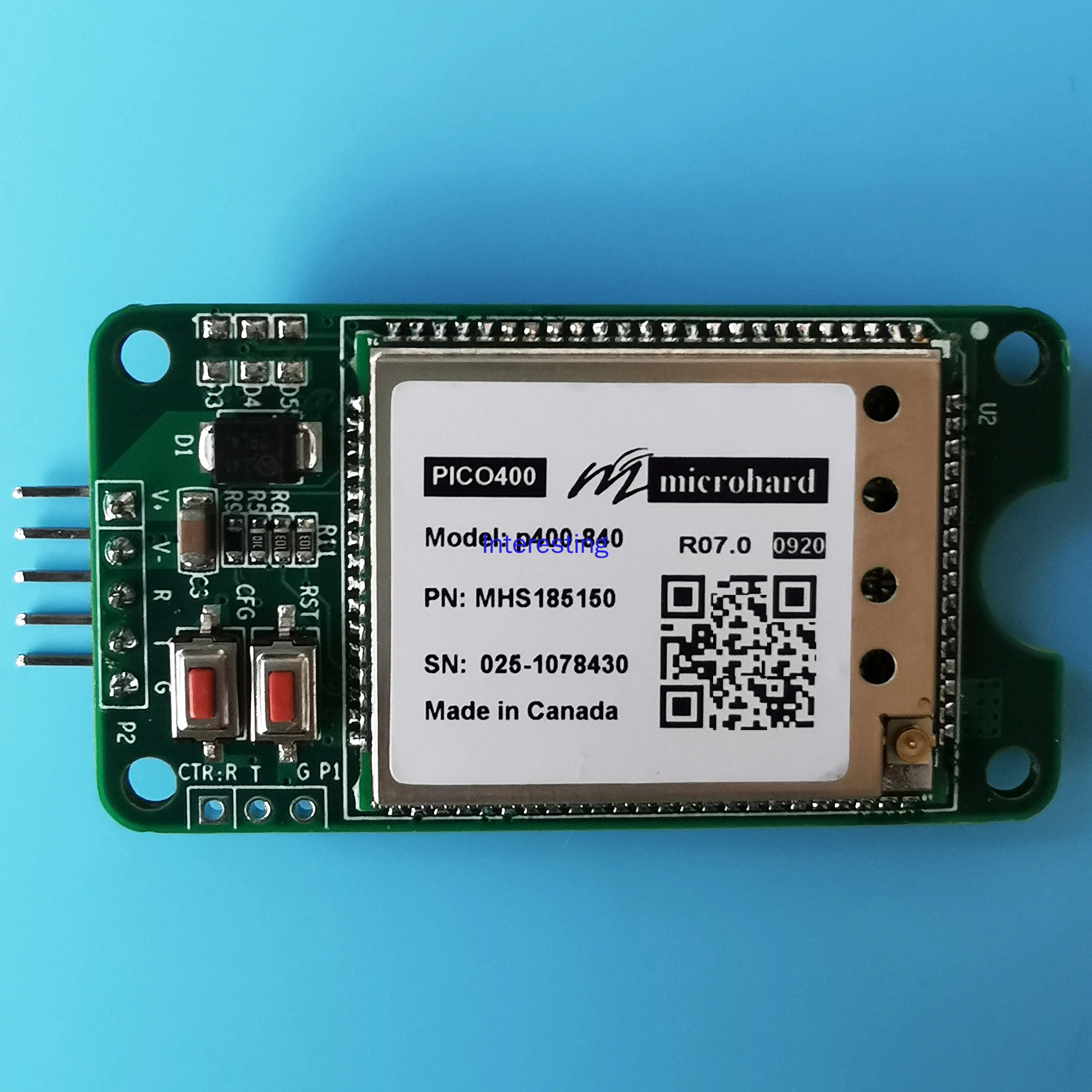 Microhard P400-840 Wireless Module 840-845MHz 1W Frequency Hopping 2W Fixed Frequency 100km Level