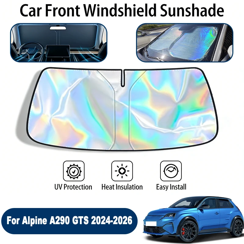 Windshield Sun Shade For Alpine A290 GTS 2024-2026 Foldable UV Reflective Front Window Sun Protection Cover Accessories