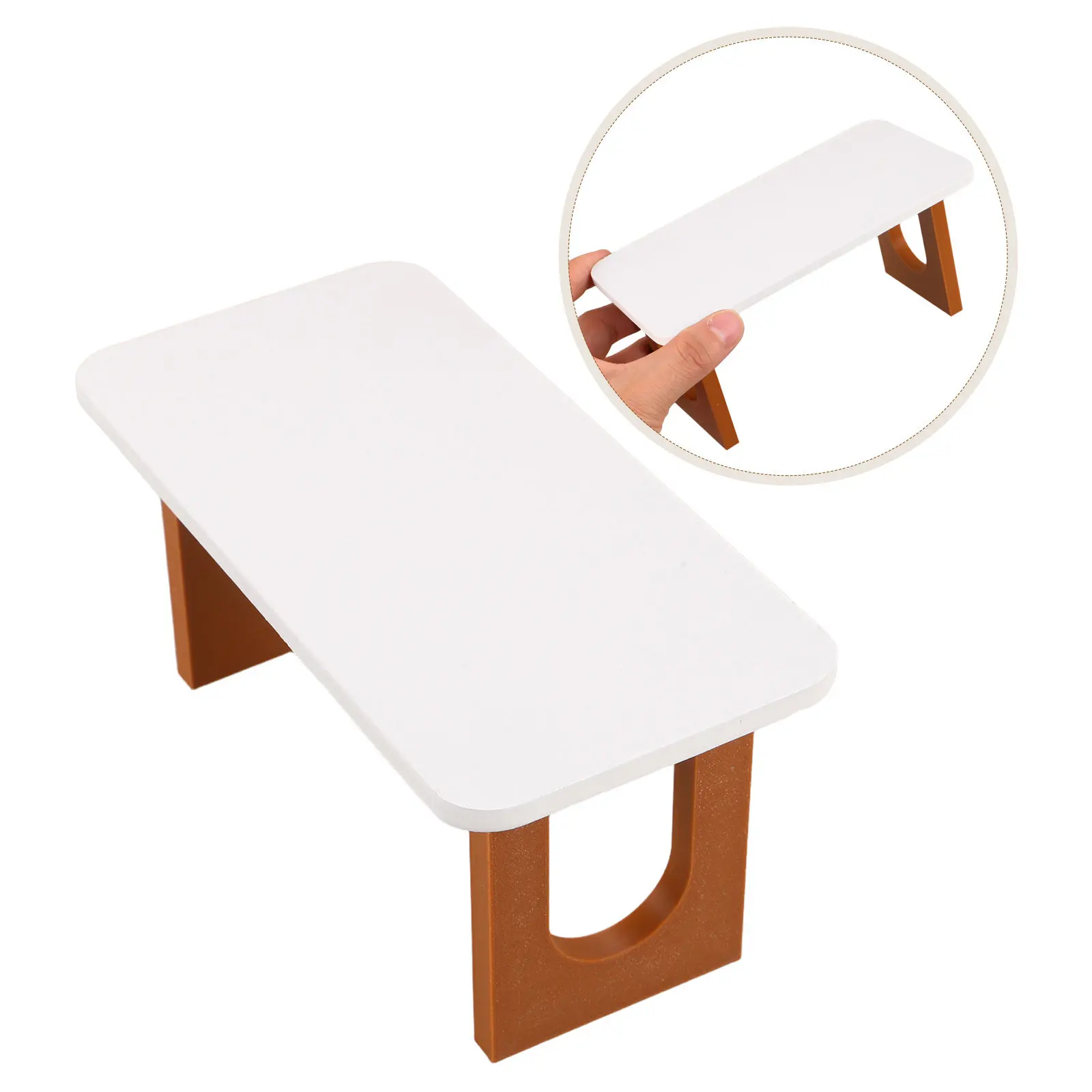 

Миниатюрный стол для кукольного домика с реалистичными U-образными ножками для декора класса, домашнего офиса, поделок, DIY-коллекций и аксессуаров