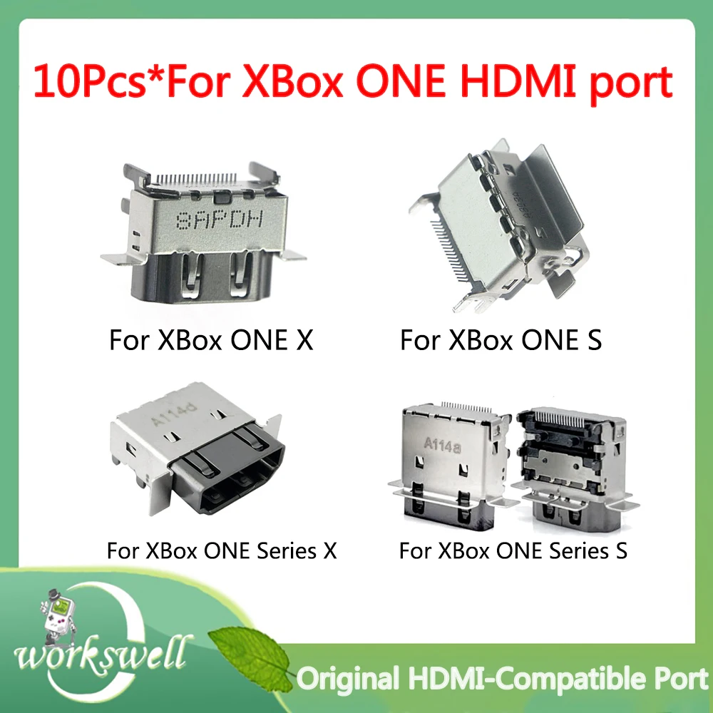 10Pcs ต้นฉบับสำหรับ Xbox One Series X/S HDMI-รองรับพอร์ตสำหรับ Xbox One คอนโซลพอร์ต Hdmi ขั้วต่อหลอดไฟ LED อินเทอร์เฟซ Gratis Ongkir