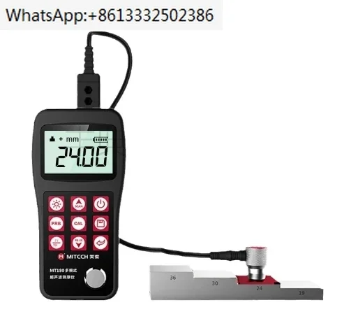 4.5 Digits Ultrasonic Metal Plastic Ceramics Glass Thickness Gauge Meter Tester with Through Coating Thickness Measurement MT180