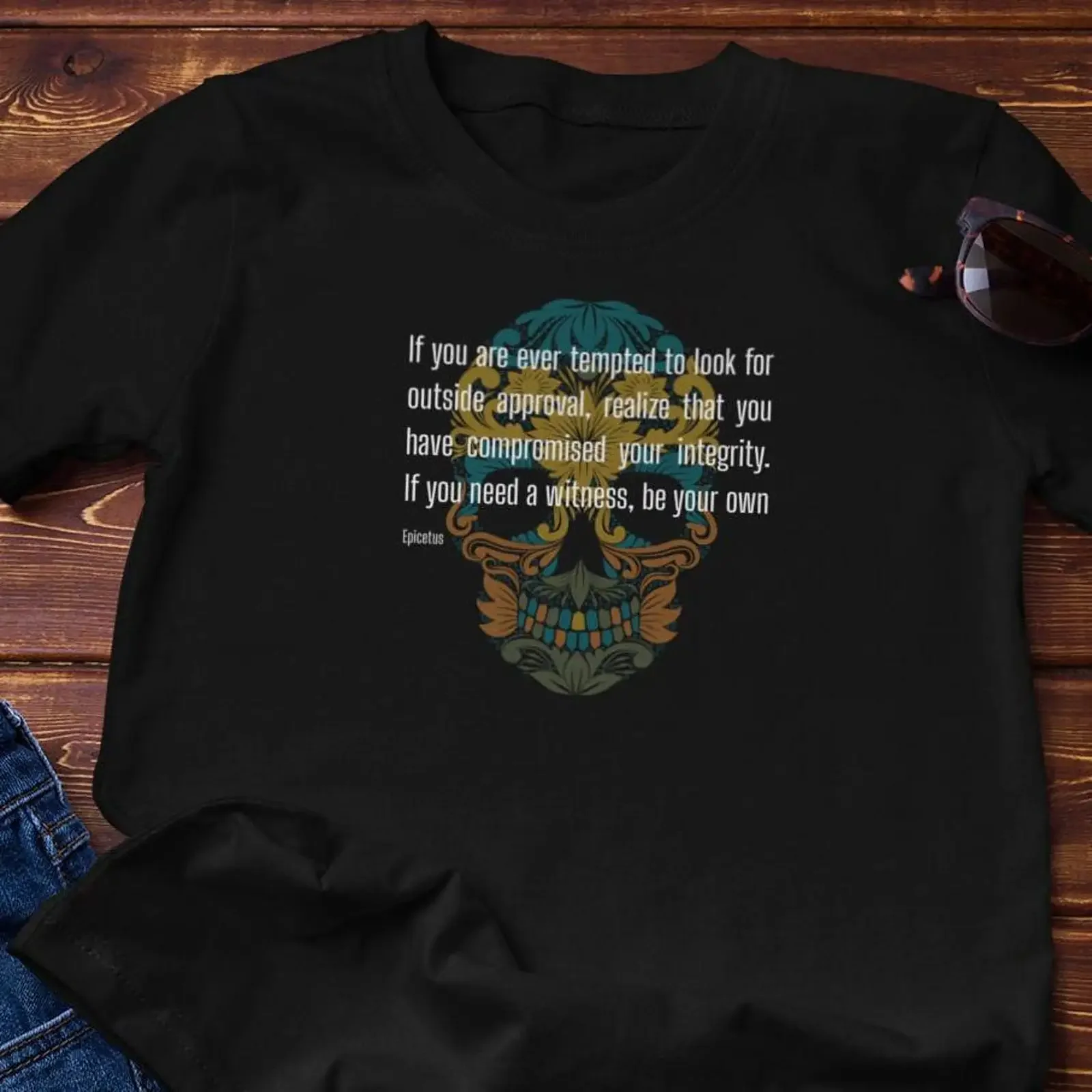 Stoic tee Epictetus Don't Search for Approval Outside of Yourself Cotton T Shirt vintage Washed fashion Soft Stylish streetwear