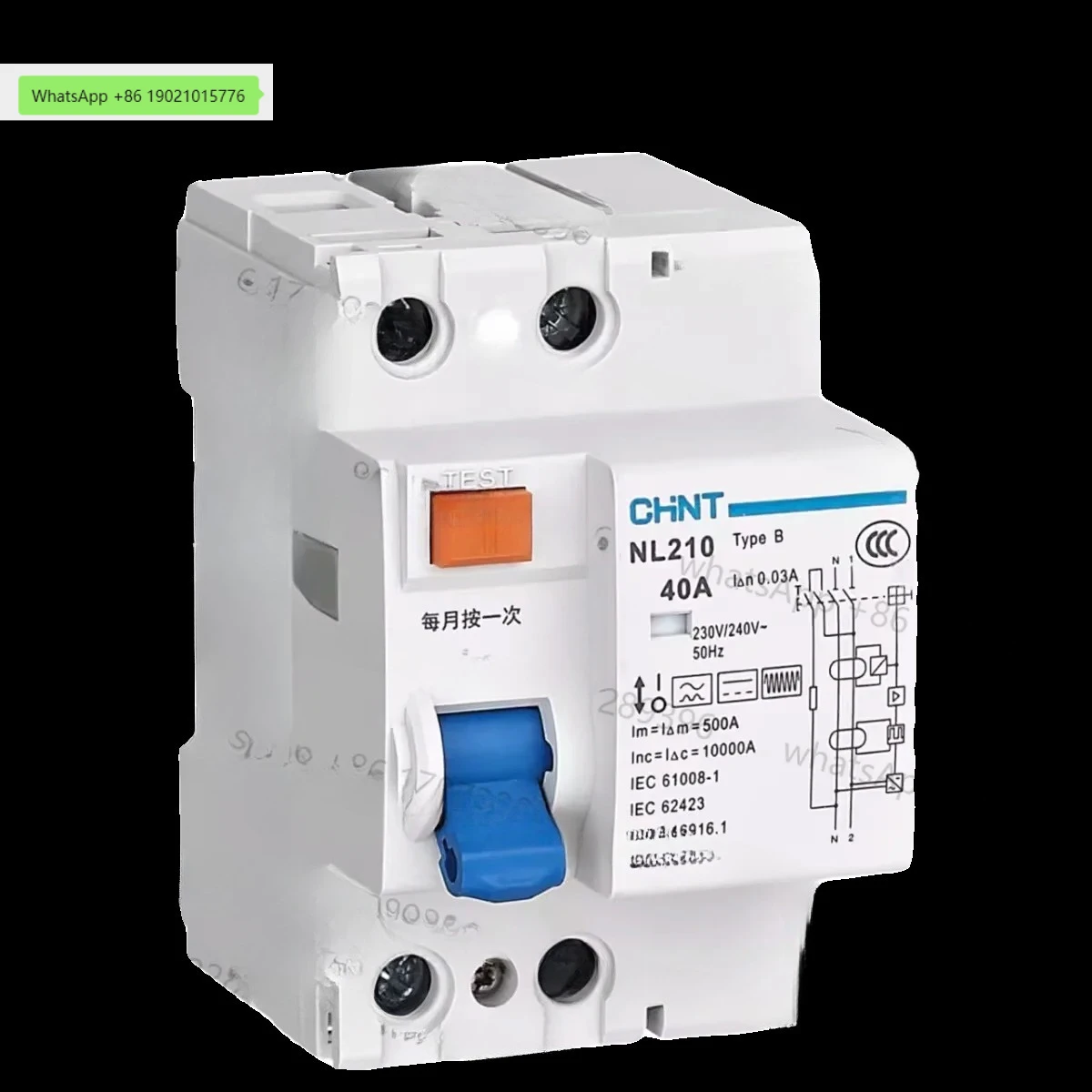 

CHINT NL210 Тип B RCCB 3P+N 4P 2P 1P+N 63A 40A 25A 30MA