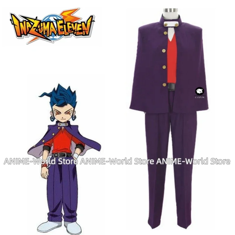 

Inazuma Eleven Cosplay Tsuru gi kyosu ke Costume Burgundy Winter School Uniform Halloween Custom Made