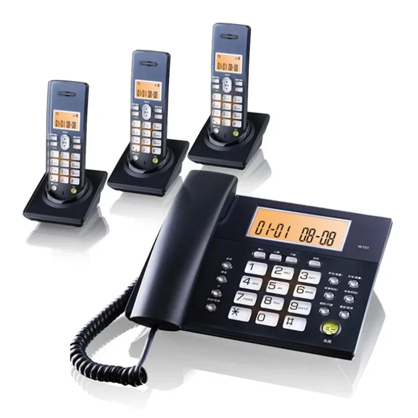 Expandable Corded/Cordless Phone System with 1 Handset/Base, Answering System, Caller ID, Orange Backlit, Speakerphones