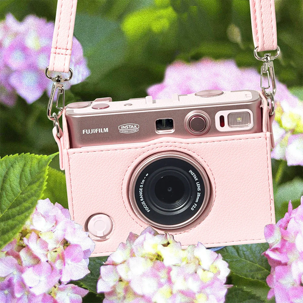 Fitted Storage Protective Case Crossbody Bag Cherry Blossom Pink /Light Pink Camera Bag for Fujifilm Instax Mini EVO Camera Bag