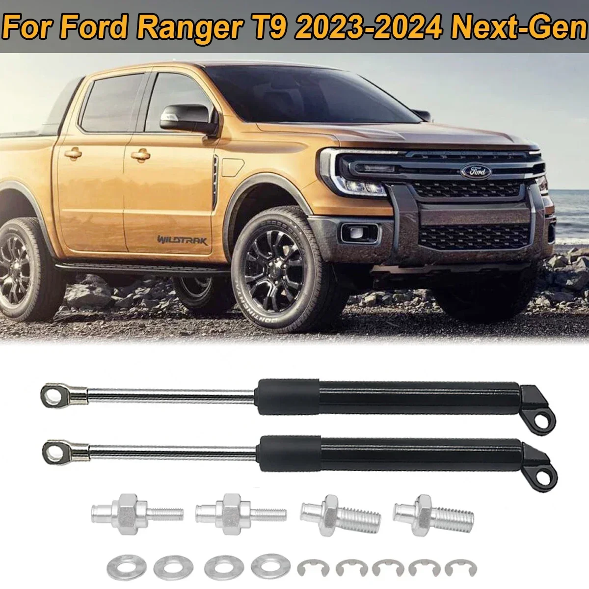 For Ford Ranger T9 PX4 Pickup 2023-2024 Next-Gen Rear Tailgate Assist Shock Slow Down Damper Gas Strut Lift Support Car Tuning