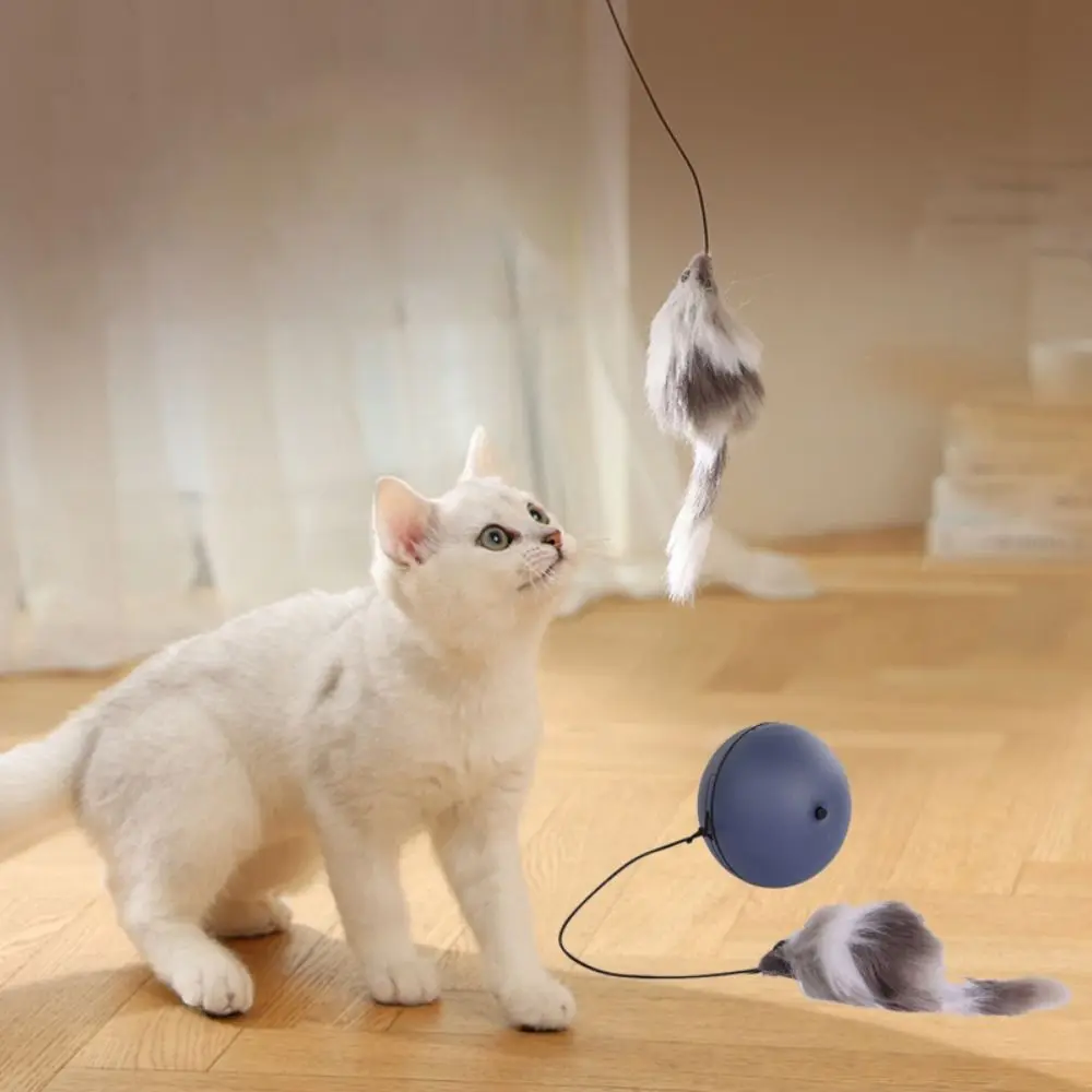 ABS Cat Teaser Rolling Ball Electric Bite Resistant Cat Automatic Moving Toy with Mouse Wear Resistant