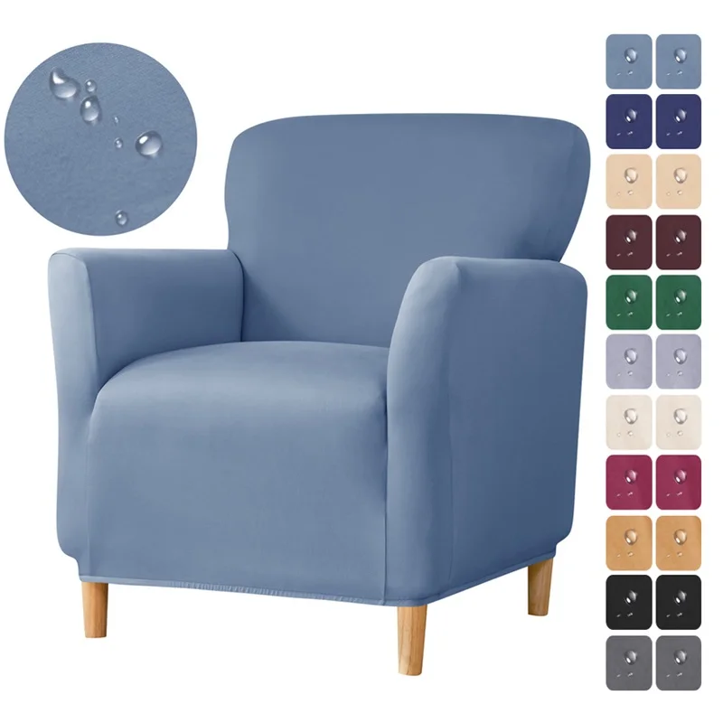 Solid Color Tub Chair Cover for Living Room Spandex Club Armchair Slipcovers Elastic Single Sofa Covers Home Bar Counter Hotel