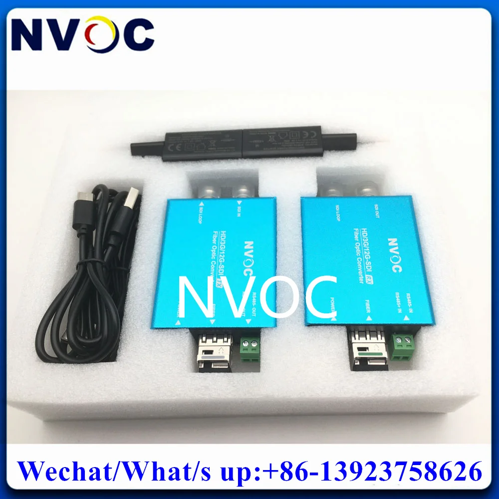 Broadcasting 1Ch Forward Mini 12G-SDI to Fiber Converter Transceiver with 1Ch Reverse RS485 and 12G BIDI SMF LC SFP Module