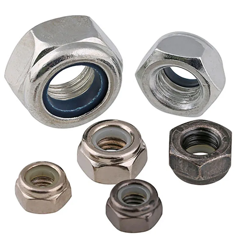 10pcs Black Zinc/White Zinc UNC/UNF Nylon Locknuts 4#-40 5#-40 6#-32 8#-32 10#-24 10#-32 1/4-20 5/16-18 3/8-16