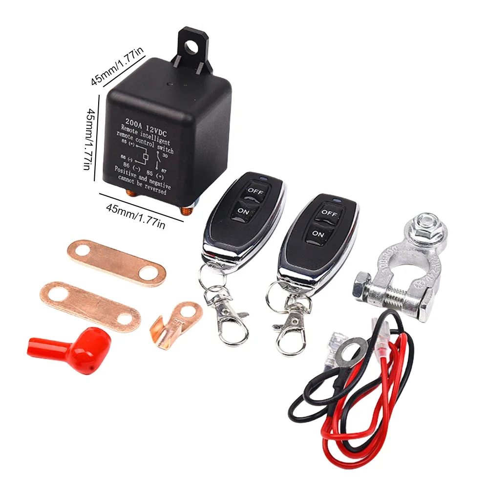 Anti-Theft Car Battery Switch Relay 12V 200A Wireless Remote Control Battery Disconnect Cut Off Isolator Switch Car Accessories