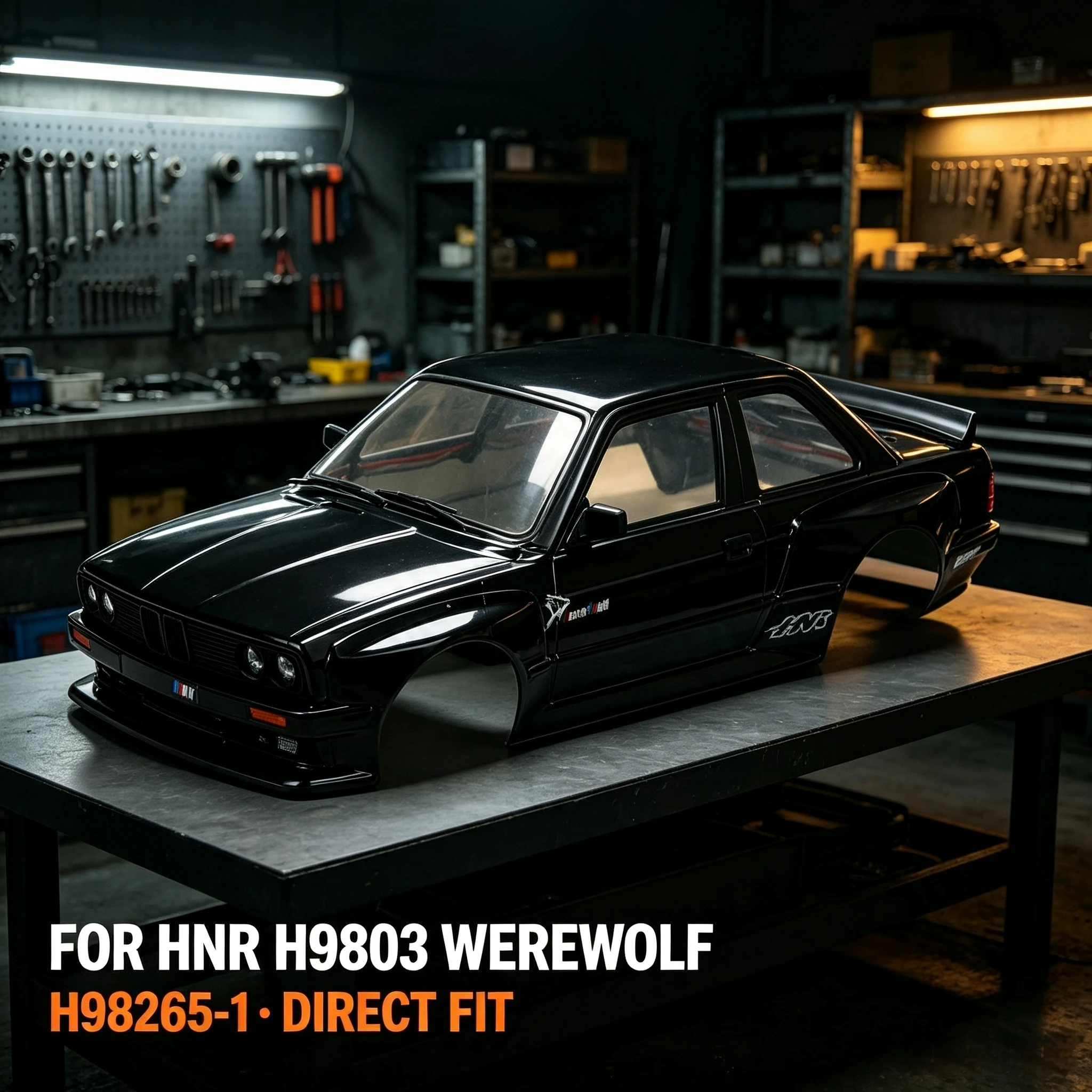 1/10 HNR H9803 RC Drift Car Body Shell H98265 1 H98265 2 Painted PC Flat Run Body Cover With Light RC On-road Racing