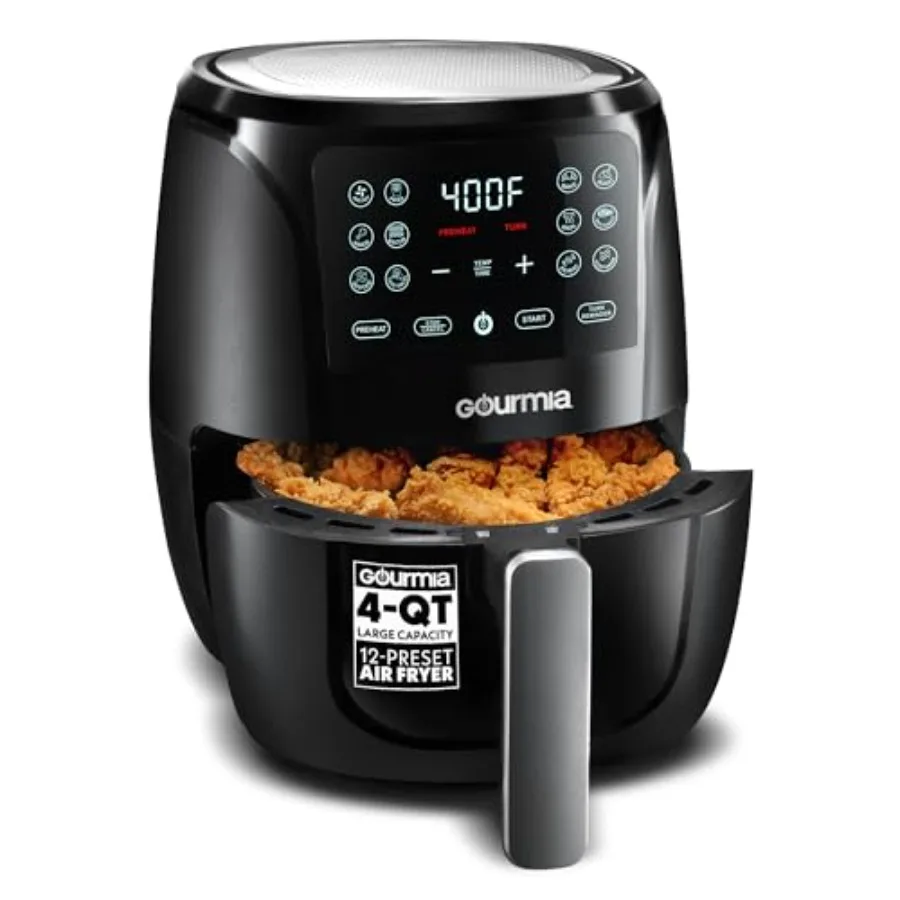 

Air Fryer 4 Qt Ccity FryForce360 Digital Display with 8 Presets Roast Bake Broil Dehydrate Dishwasher Safe Accessories Compact