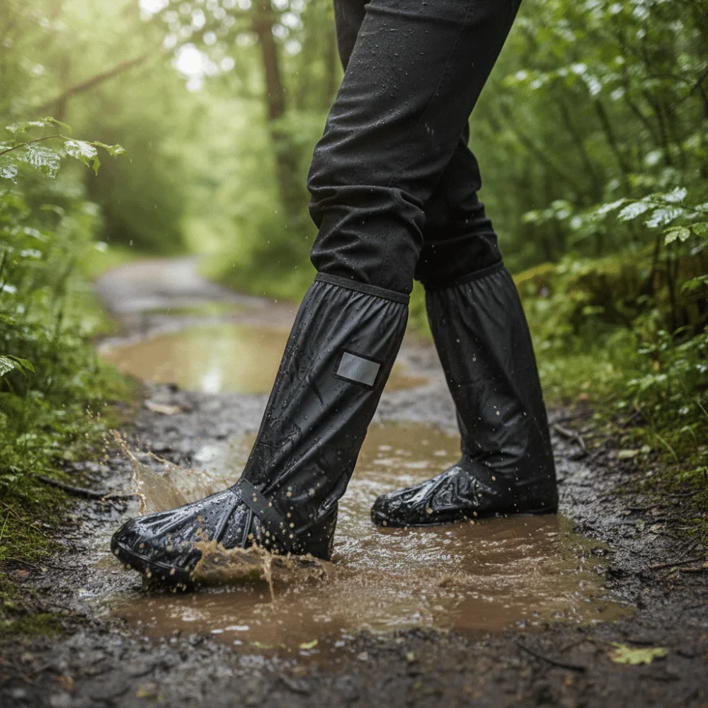 المرأة عالية أنبوب احذية المطر دائم 42 سنتيمتر طويل القامة غطاء الحذاء عدم الانزلاق مقاومة للاهتراء حذاء مقاوم للماء حامي الاستخدام في الهواء الطلق