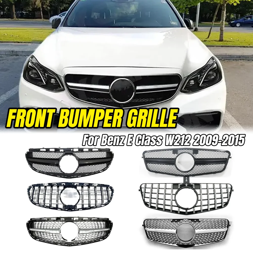 

Sport Front Grille for Mercedes Benz E Class W212 2009-2015, Racing Grill Replacement for E200 E260 E300 E350