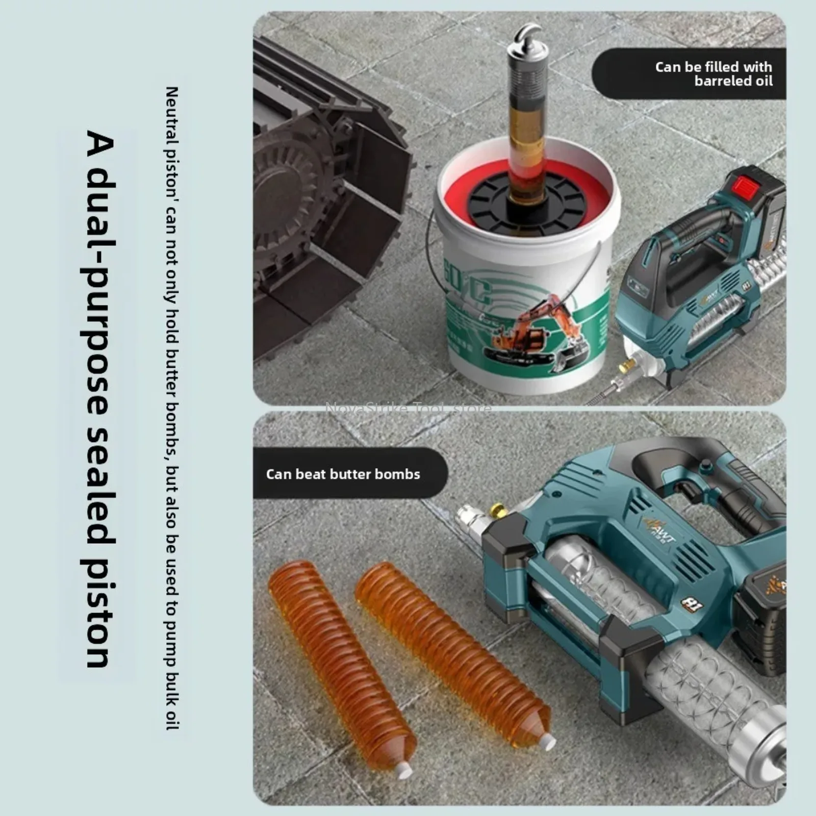 Brushless 600CC Electric Grease Gun High-Pressure Auto/Manual Grease Injection for Excavator Construction For Makita 18V battery image 6