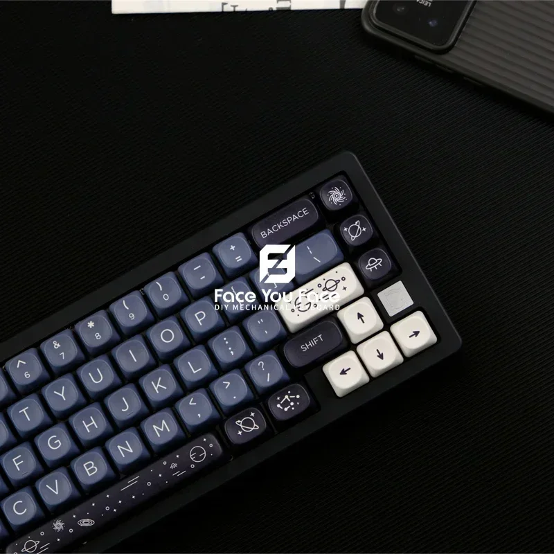 Galaxy Theme Custom Key Cap 129 Keys GMK MOA Profile Dye Sub PBT with 1.75U 2U Shift for MX Switch Mechanical Keyboard