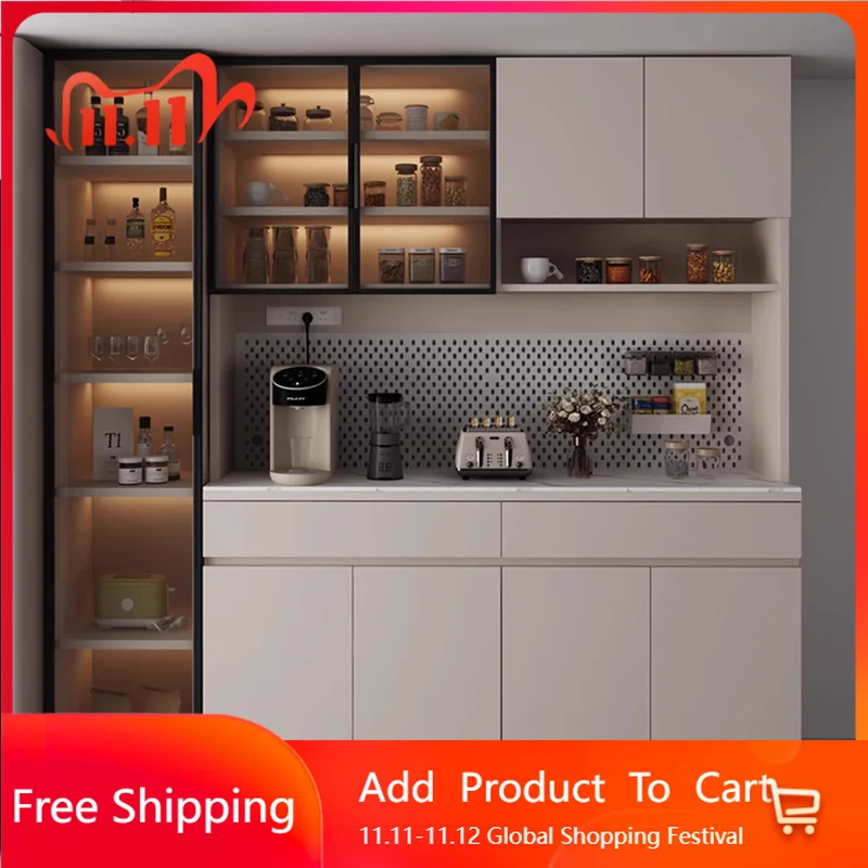 

Luxury Wood Bar Cabinet Shelves Mobile Storage Kitchen Wine Cabinet Display Whiskey Partitions Placards Ouverts Club Furniture