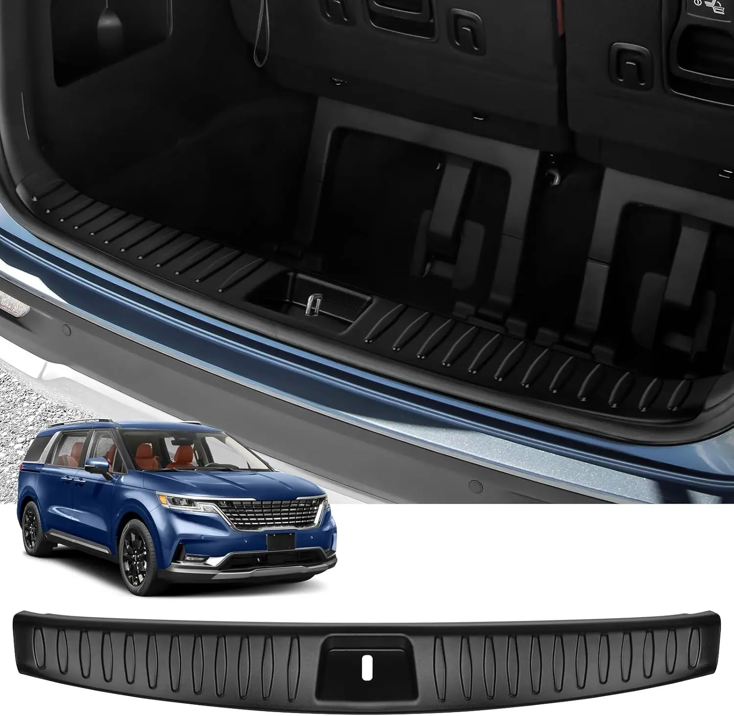 

Interior Rear Bumper Protector Compatible with Kia Carnival 2022-2026 Accessories ABS Material Black Rear Bumper Guard Trunk