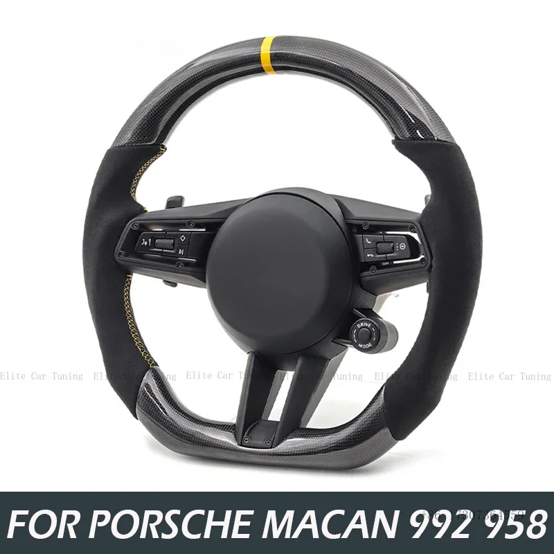 

Car Real Carbon Fiber Sports Steering Wheel Modified for Porsche 992 911 Macan Panamera 970 971 Cayenne GT 958 Car Accessories