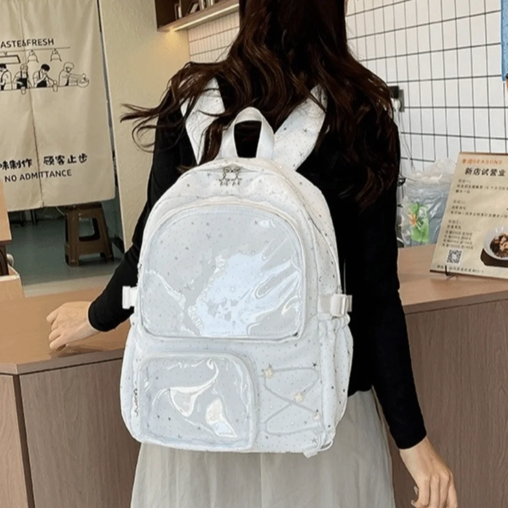 かわいいオックスフォード布スターバックパック-y2k-jk-学生スクールバッグ原宿カレッジスタイルナイロンバックパックアウトドア