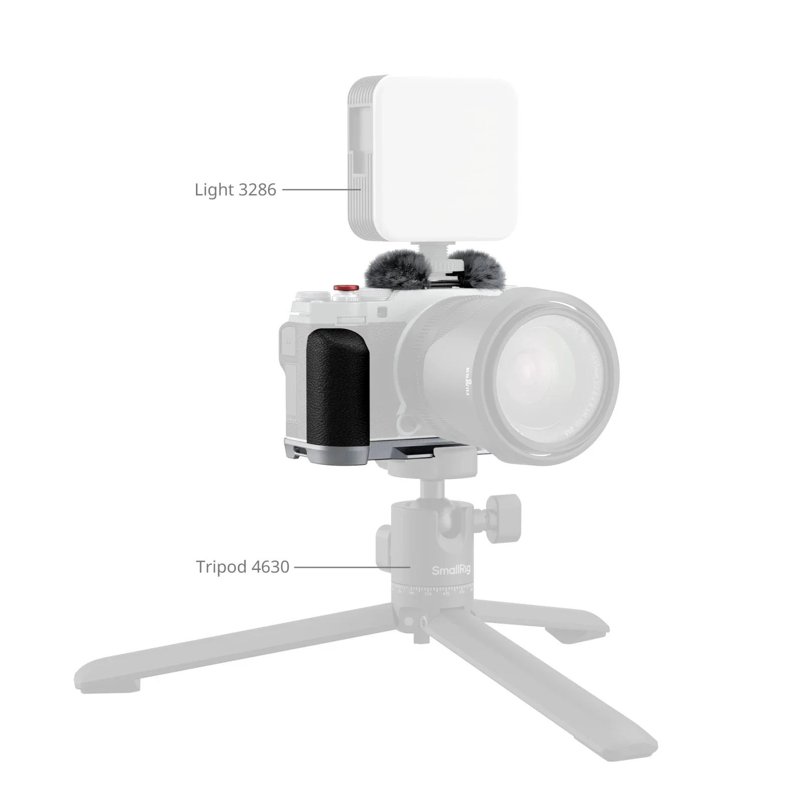 SmallRig Płyta montażowa w kształcie litery L z silikonowym uchwytem do FUJIFILM X-M5 Arca-Swiss Quick Release BasePlate wbudowane mocowanie na zimną stopkę — zdjęcie 7