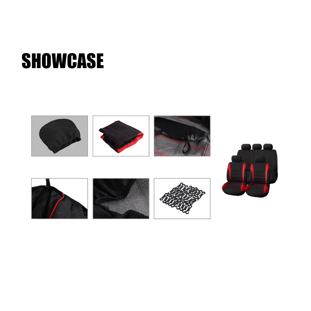 9 قطع غطاء مقعد السيارة العالمي القماش الفن السيارات الديكور الداخلي حماية يغطي للفصول الأربعة