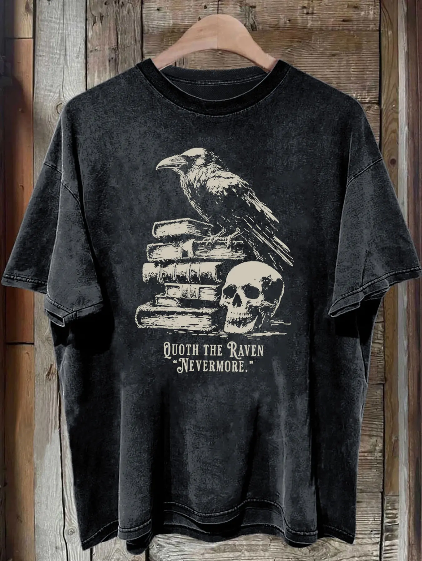 

Crow skull Unisex Y2k Top Washed Vintage T Shirts Harajuku Graphic T Shirts Shirts for Women Vintage Clothes