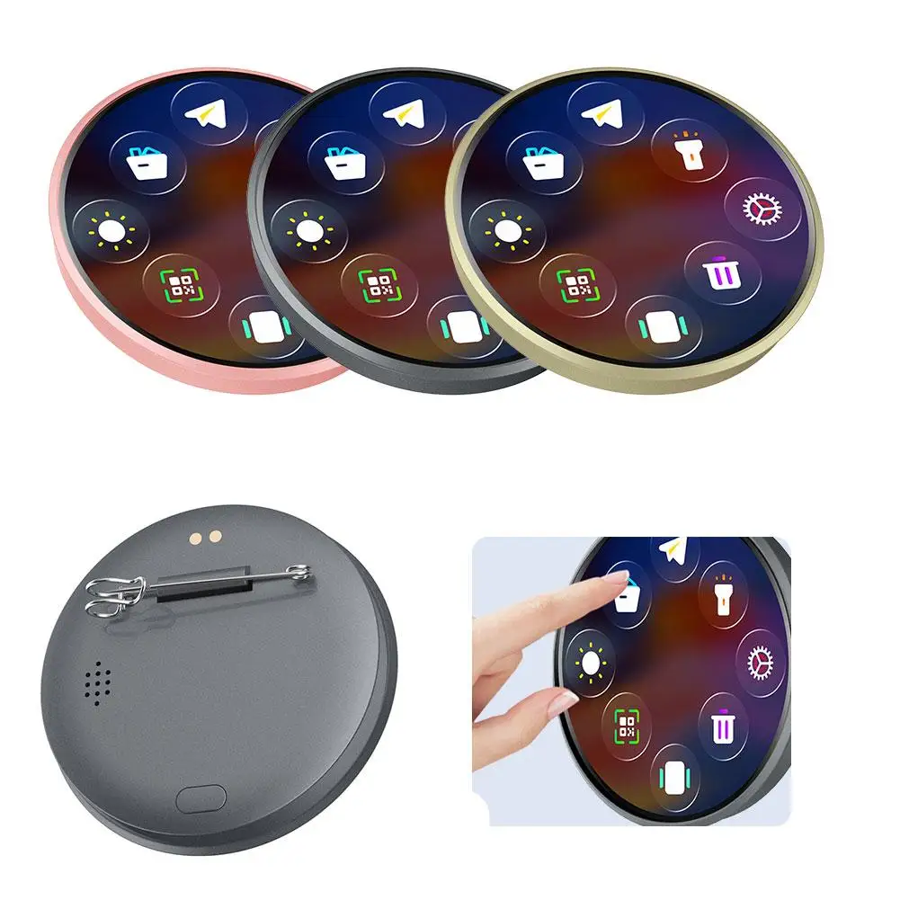 Circular Electronic Smart Digital Badge 1.85