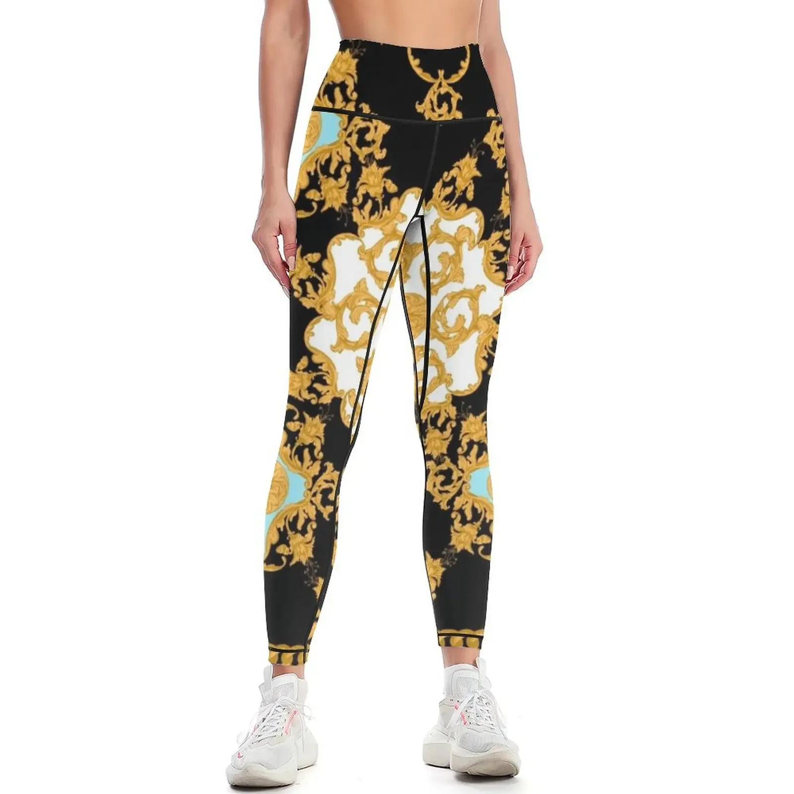 

Golden baroque Leggings Fitness clothing trousers for physical gym sportswear woman Womens Leggings