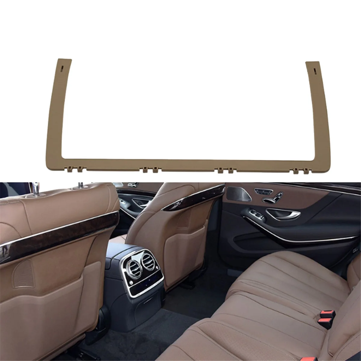 Car Front Seat Back Backrest Support Barcket Trim Replacement for Mercedes Benz S Class W222 2014-2020 Beige