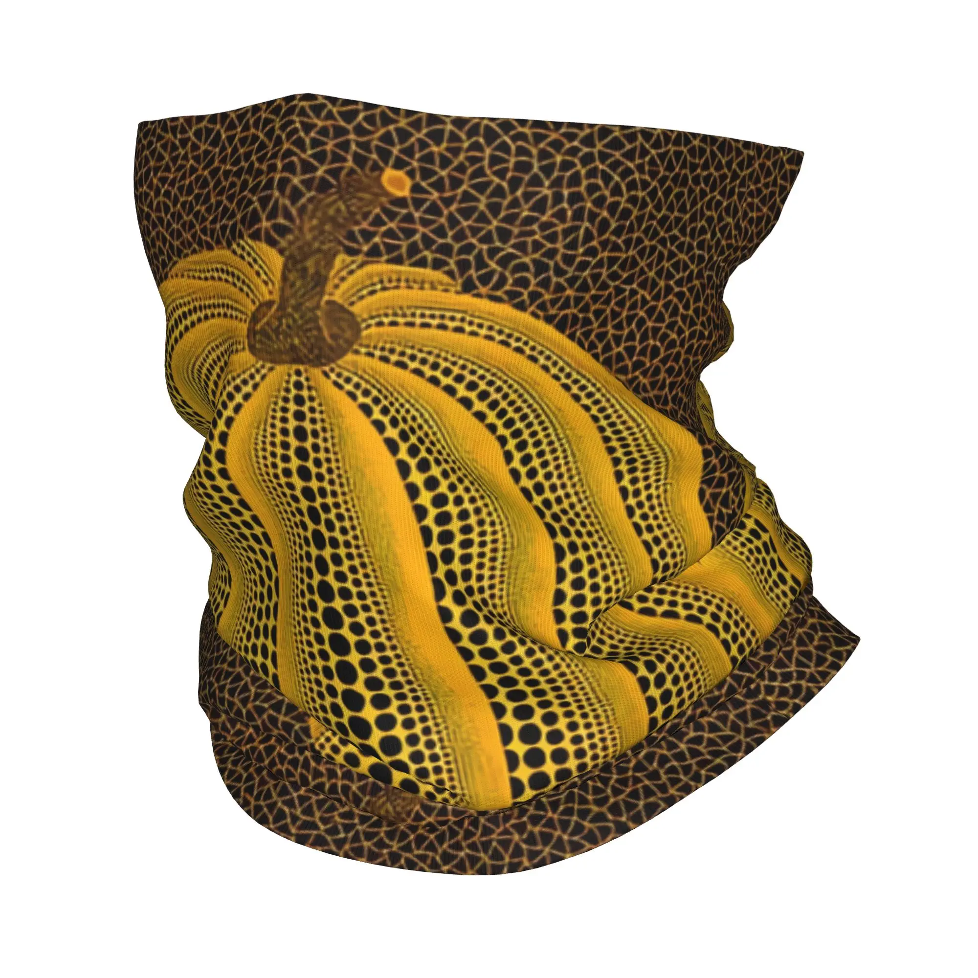 Pink Polka Dot Yayoi Kusama Abstract Pumpkin Polka Bandana Neck Gaiter UV Protection Face Scarf Cover Headband Tube Balaclava