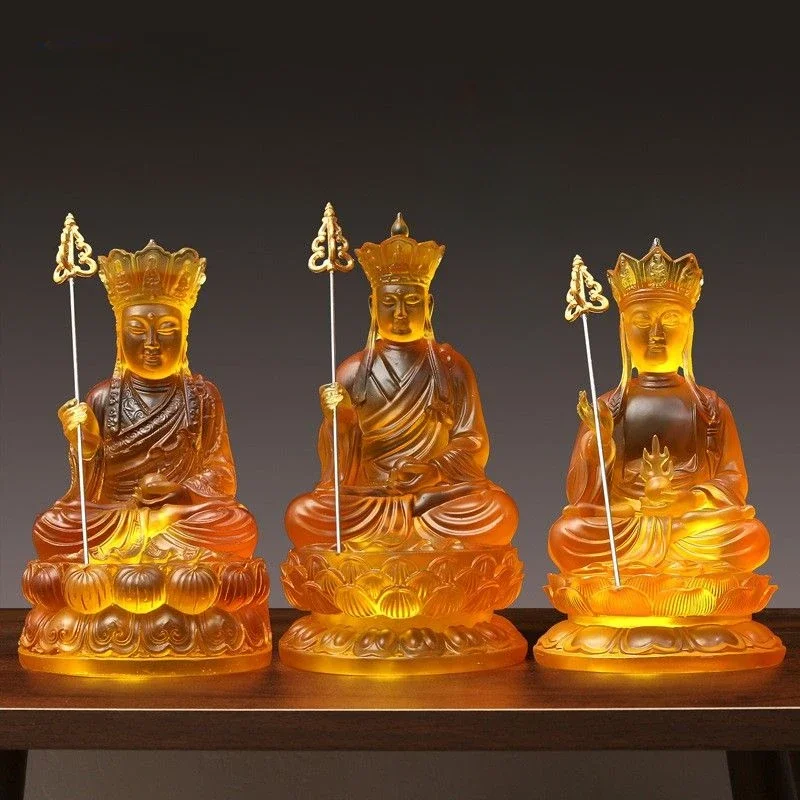 

Resin Glazed Kṣitigarbha Bodhisattva Home Living Buddha Ornament
