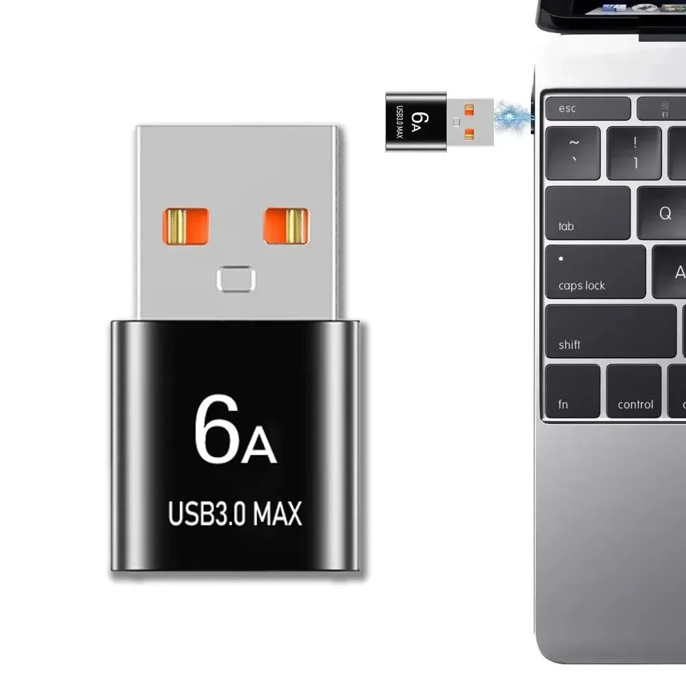 

2 PCS AC DC Aluminum USB To C Converter for C Devices USB To Usb-c 6A OTG Adapter