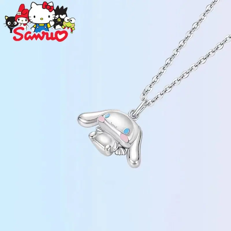 Sanrio Cinnamoroll Glue Drop Big Eared Dog Pendant Necklace Girls\' Niche Design Gift Chain Pendant Women Accessories Kids Gifts