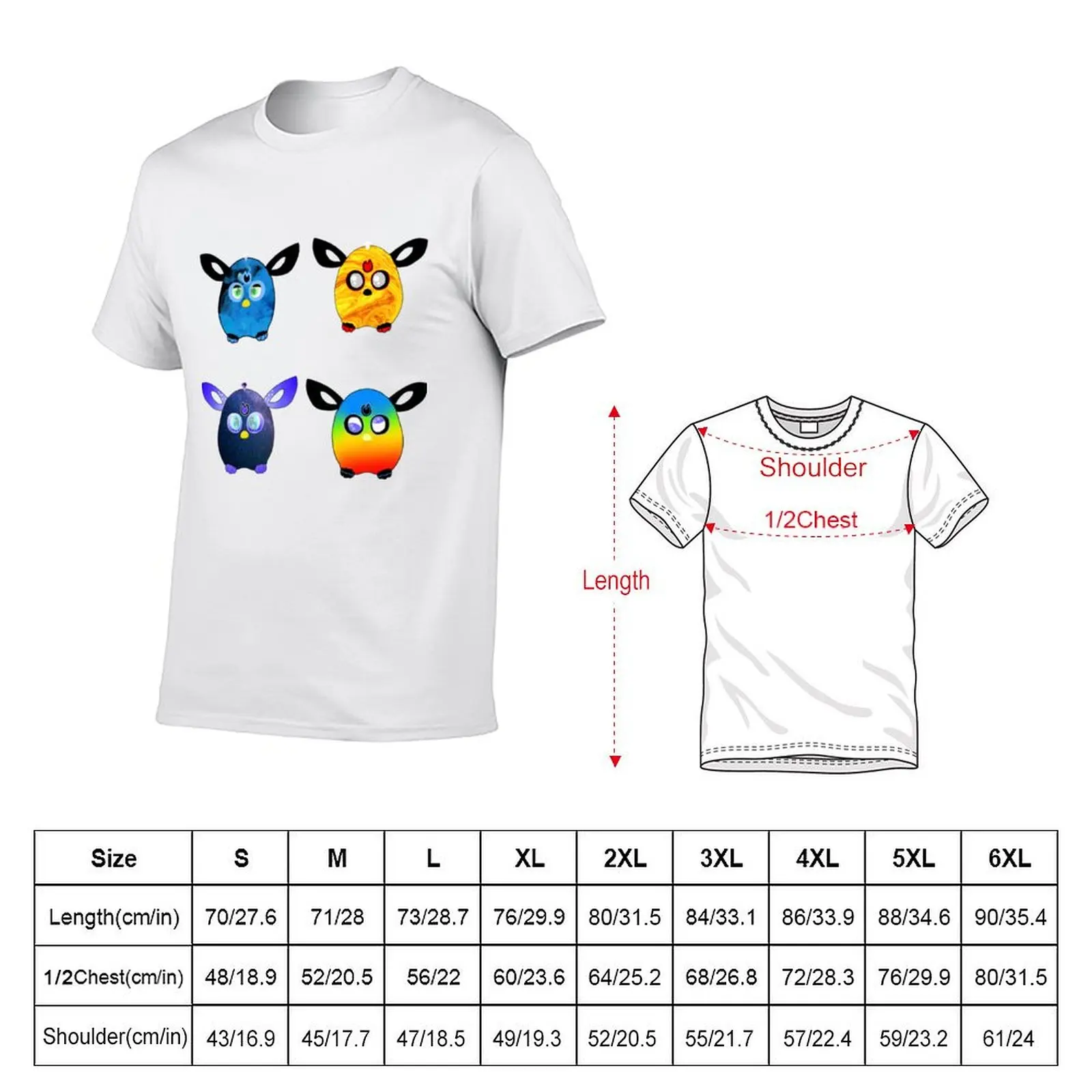Furby s- set of 4 T-Shirt man t shirt luxury men t shirt cotton 100% T-Shirt