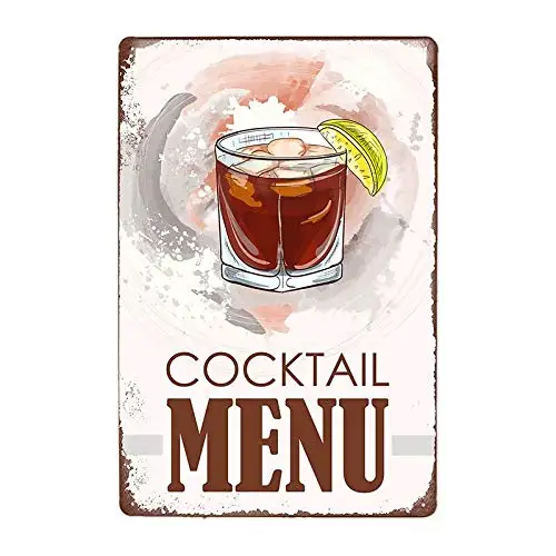 

Various Cocktail Menu Retro Metal Tin Signs 8x12 Inch Kitchen Restaurant Poster Pub Bar Club Wall Decor Vintage Tin Sign qqwe-24