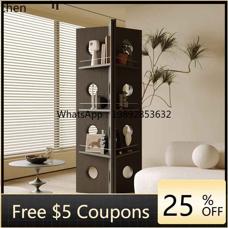 WW   display screen living room solid wood storage rack folding mobile baffle home shelter simple bookshelf