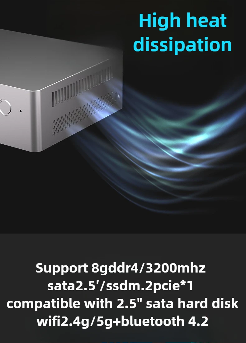 Mini PC New 12-generation N100  Mini Computer 4K Dual-screen Industrial Desktop 8G 512G Optional Windows 11 10 NVMe SSD Wifi 5