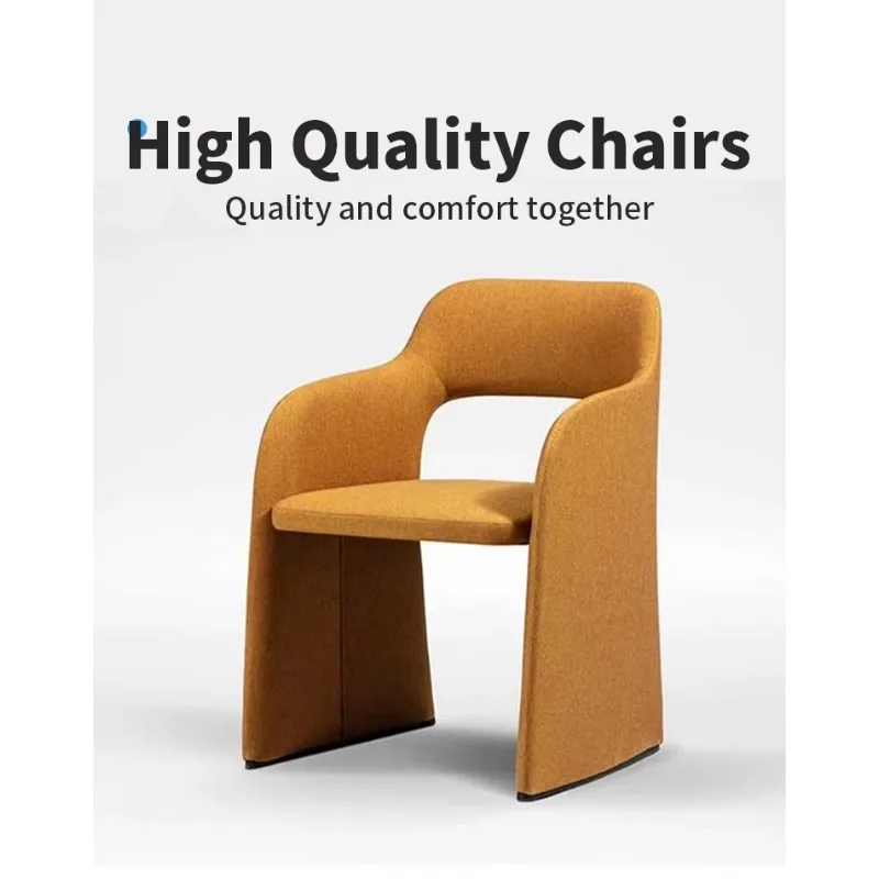 Moderne luxe oranje fluwelen restaurantfauteuil Villa hoge rugleuning casual accentstoel