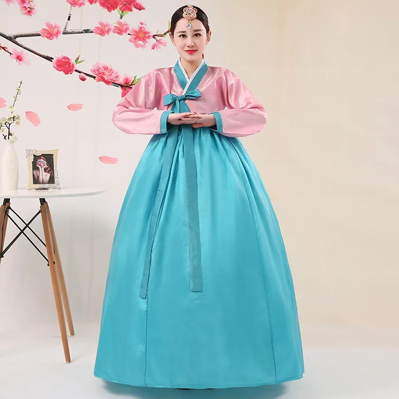 

Ancient Costume Traditional Korean Court Bride Hanbok Minority Folk Dance Photo Watch Show Dress Women's Clothing