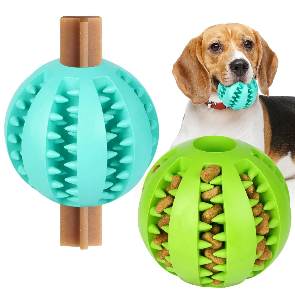 

Puppy Teething Chew Toy Balls:Interactive Dog Treat Dispensing Ball Rubber Small Breed Dog Chewing Enrichment Toys