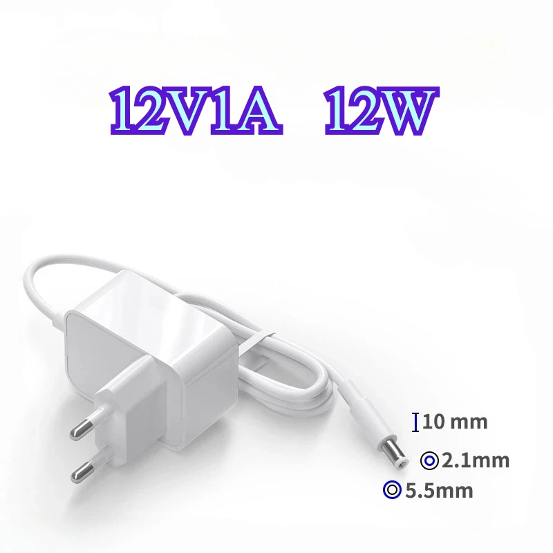 European standard plug 12W 12V1A 5.5MM*2.1MM adapter, EU plug with fast dynamic response